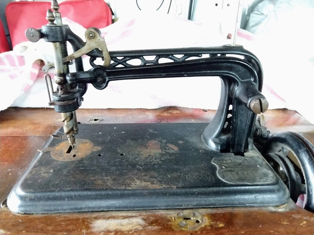  c.1871 American Button-Hole, Overseaming & Sewing Machine Co. w/ overseamer