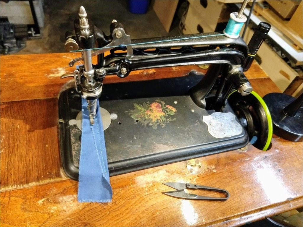  c.1871 American Button-Hole, Overseaming & Sewing Machine Co. w/ overseamer